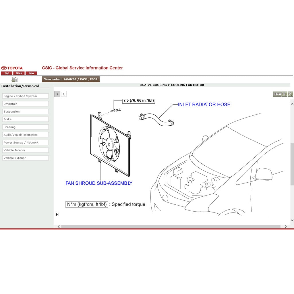 TOYOTA AVANZA F650/F651/F654 2011-2018 Full Manual Set – Repair & Maintenance Manual