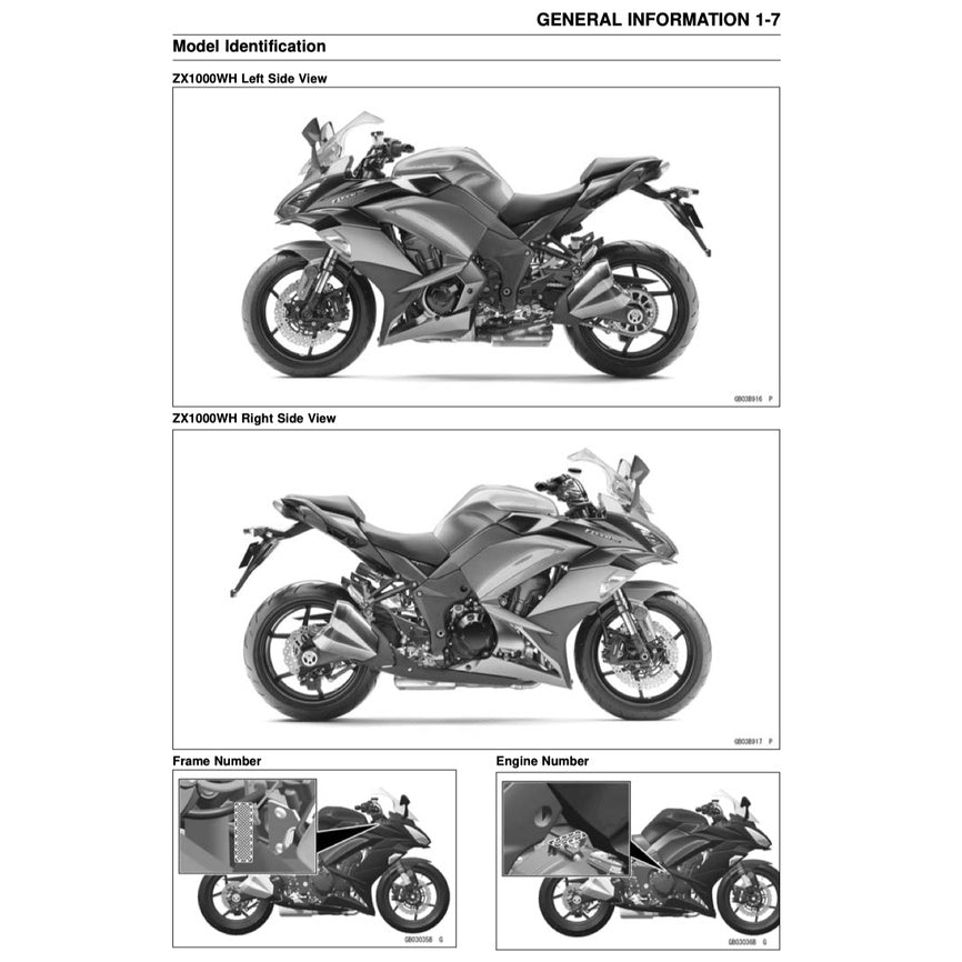 KAWASAKI NINJA Z1000 SX 2017-2019 Full Manual Set – Repair & Maintenance Manual and Spare Parts Catalog and User Handbook