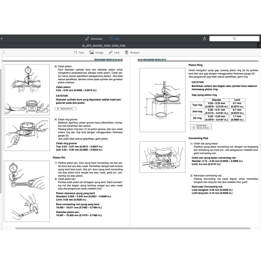 SUZUKI APV 2005-2009 Full Manual Set – Repair & Maintenance Manual - BAHASA INDO VERSION