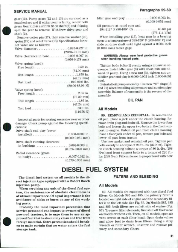 Case 385, 485, 585, 685, 885 Tractors Repair Manual Workshop Guide