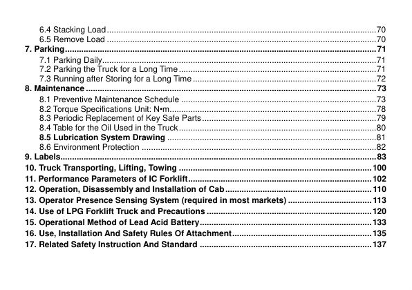 Utilev UT15-18P Forklift A266 Series Repair Manual Workshop Guide