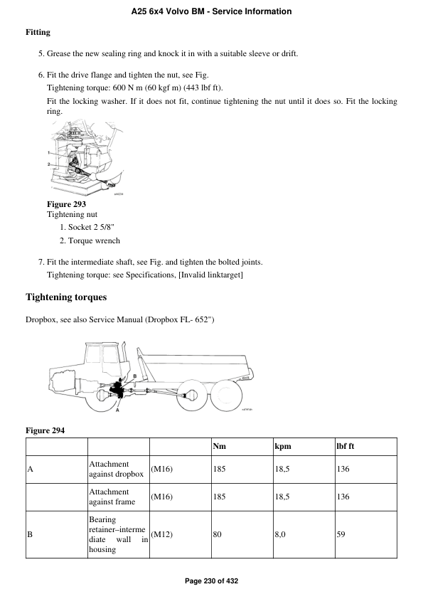 Volvo A25 6×4 BM Articulated Dump Truck Repair Service Manual Workshop Guide