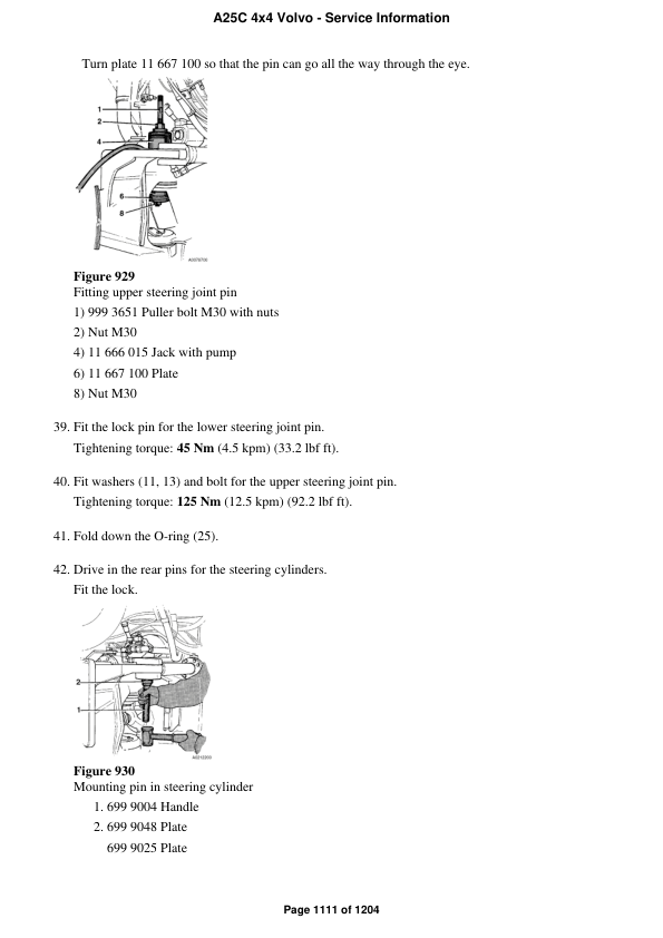 Volvo A25C 4×4 Articulated Dump Truck Repair Service Manual Workshop Guide