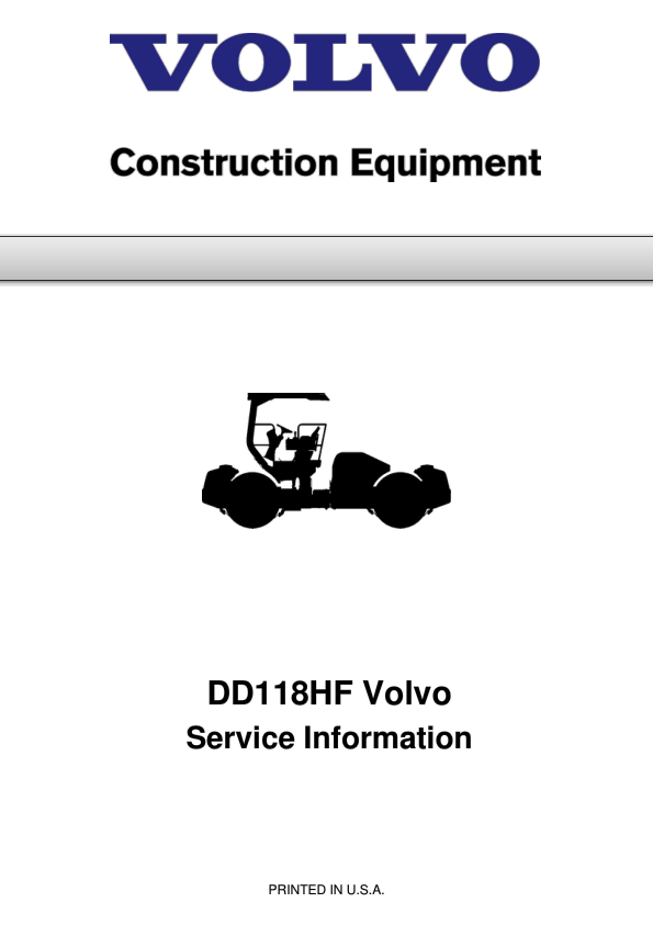 Volvo DD118HF Asphalt Compactors Repair Service Manual Workshop Guide