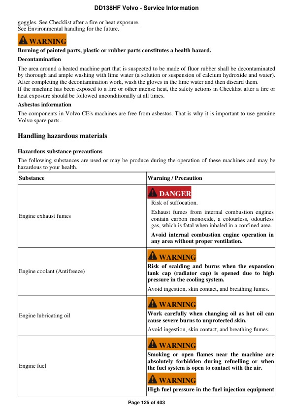 Volvo DD138HF Asphalt Compactors Repair Service Manual Workshop Guide