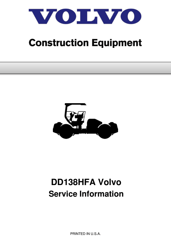 Volvo DD138HFA Asphalt Compactors Repair Service Manual Workshop Guide