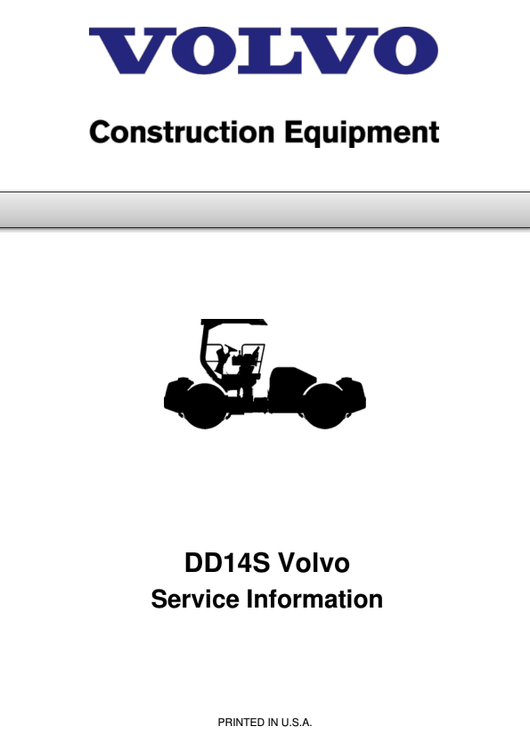Volvo DD14S Asphalt Compactors Repair Service Manual Workshop Guide