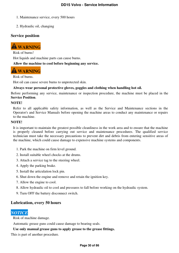 Volvo DD15 Asphalt Compactors Repair Service Manual Workshop Guide