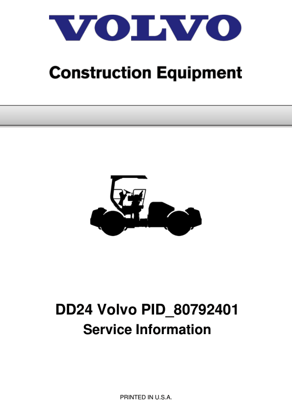 Volvo DD24 Asphalt Compactors Repair Service Manual Workshop Guide