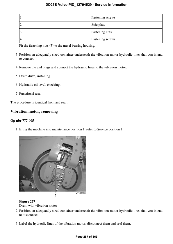 Volvo DD25B Asphalt Compactors Repair Service Manual Workshop Guide