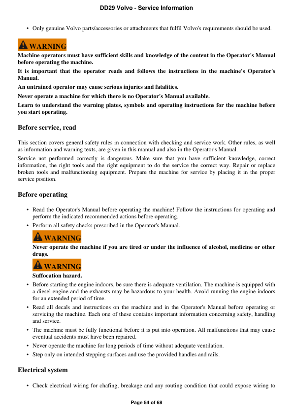 Volvo DD29 Asphalt Compactors Repair Service Manual Workshop Guide