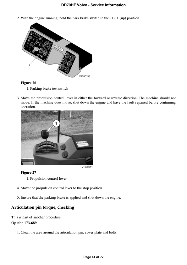 Volvo DD70HF Asphalt Compactors Repair Service Manual Workshop Guide