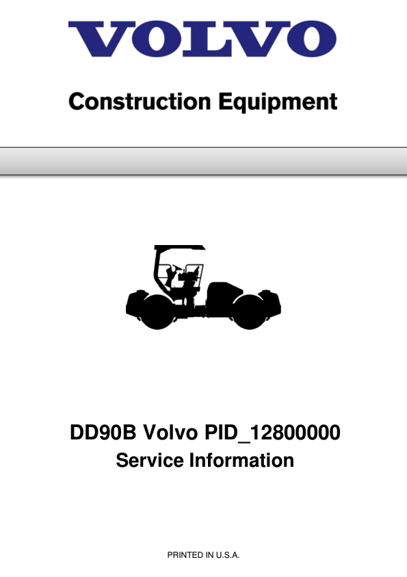 Volvo DD90B Asphalt Compactors Repair Service Manual Workshop Guide