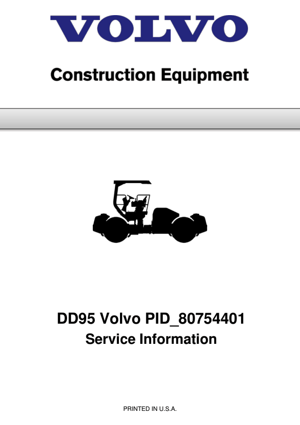 Volvo DD95 Asphalt Compactors Repair Service Manual Workshop Guide