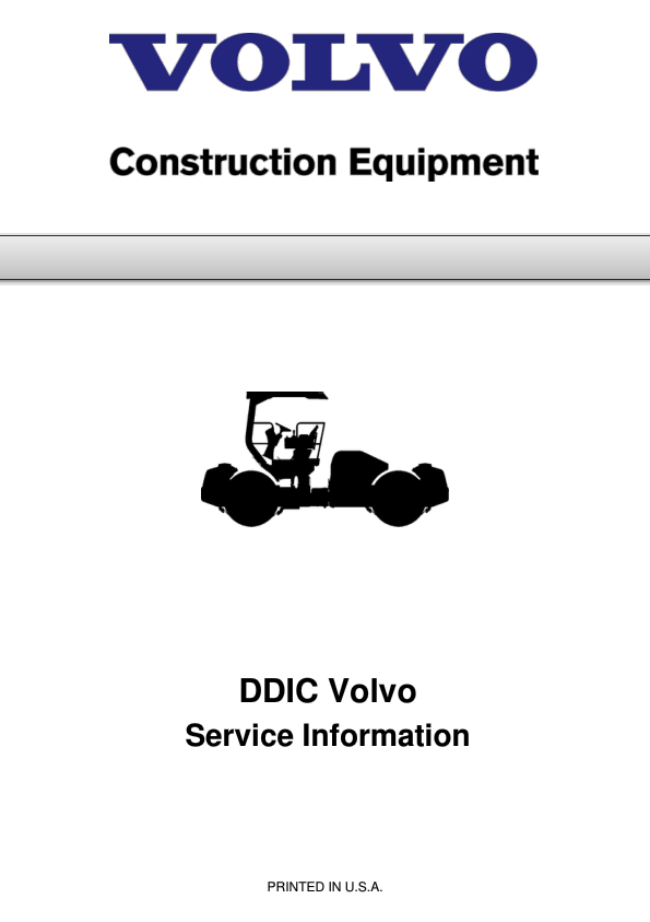 Volvo DDIC Asphalt Compactors Repair Service Manual Workshop Guide