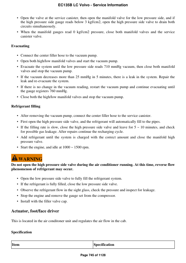Volvo EC135B LC Excavator Repair Service Manual Workshop Guide