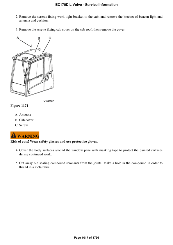 Volvo EC170D L Excavator Repair Service Manual Workshop Guide