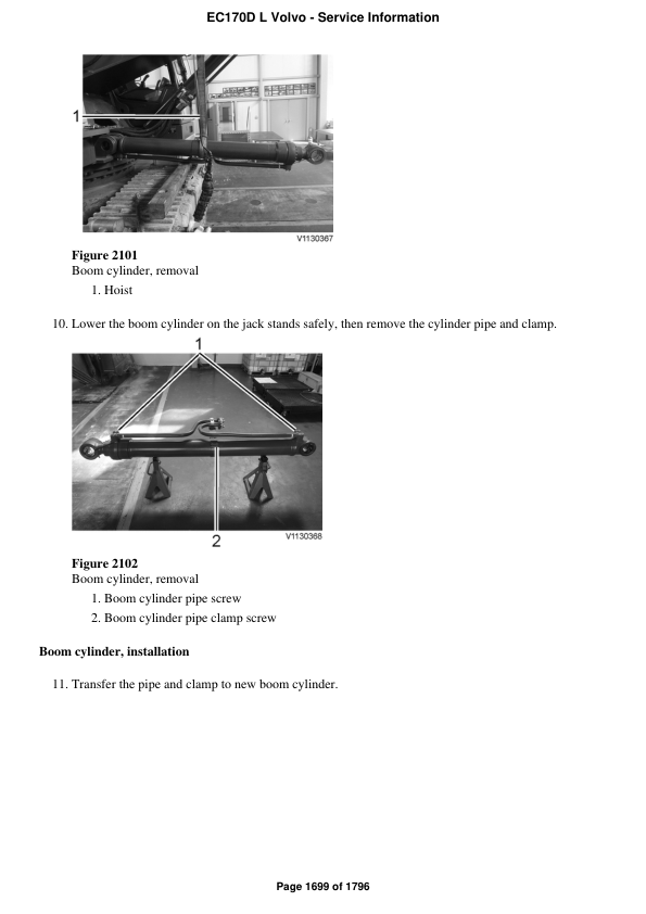 Volvo EC170D L Excavator Repair Service Manual Workshop Guide