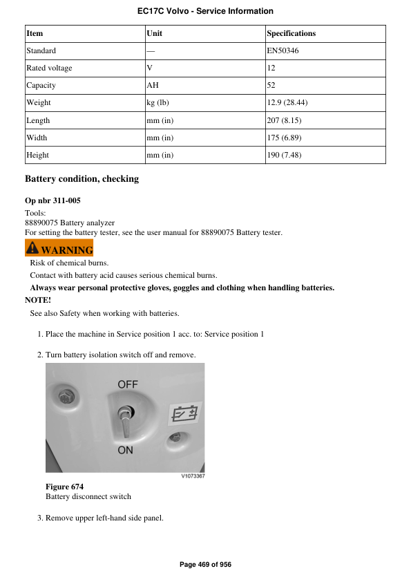 Volvo EC17C Compact Excavator Repair Service Manual Workshop Guide