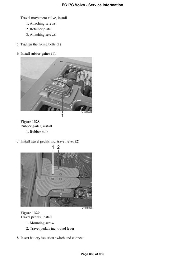Volvo EC17C Compact Excavator Repair Service Manual Workshop Guide