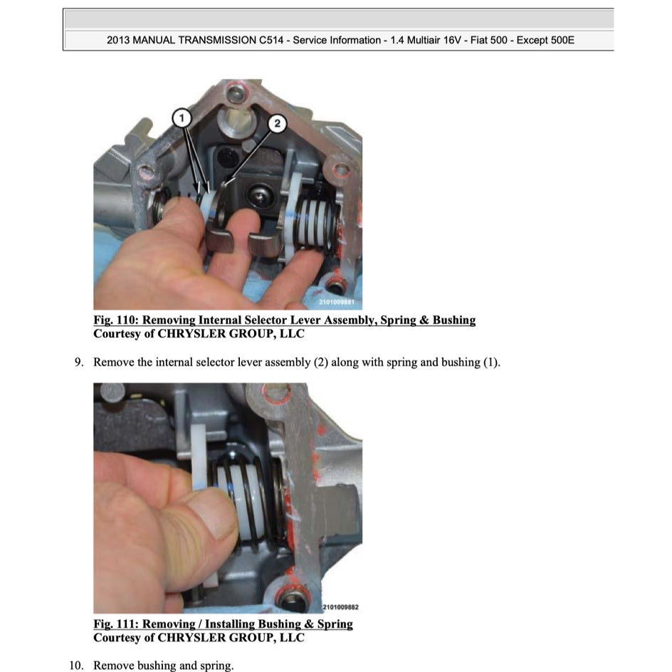 FIAT 500 2009-2016 Full Manual Set – Repair & Maintenance Manual