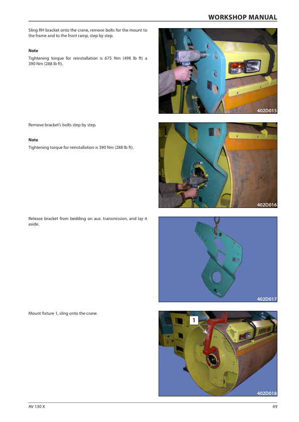 Ammann AV 130 X Heavy Tandem Roller Workshop Repair Manual Workshop Guide