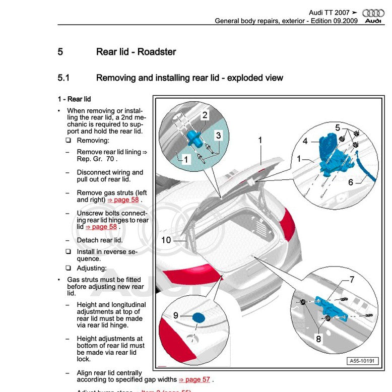 Audi TT MK2 2007-2014 Full Manual Set – FACTORY WORKSHOP REPAIR SERVICE MANUAL