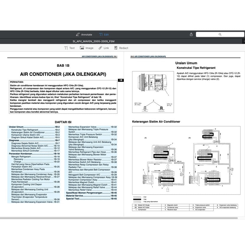 SUZUKI APV 2005-2009 Full Manual Set – Repair & Maintenance Manual - BAHASA INDO VERSION