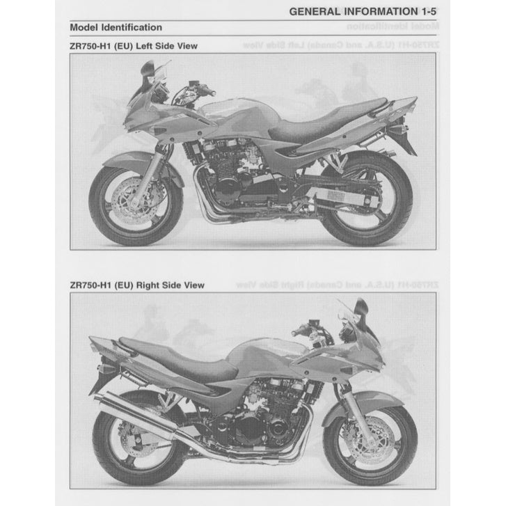 KAWASAKI ZR-7S 1999-2005 Full Manual Set – Repair & Maintenance Manualand Spare Parts Catalogand User Handbook