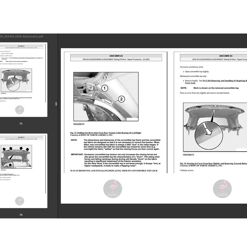BMW Z4 E85 2002-2008 Full Manual Set – CONVERTIBLE TOP REPAIR MANUAL