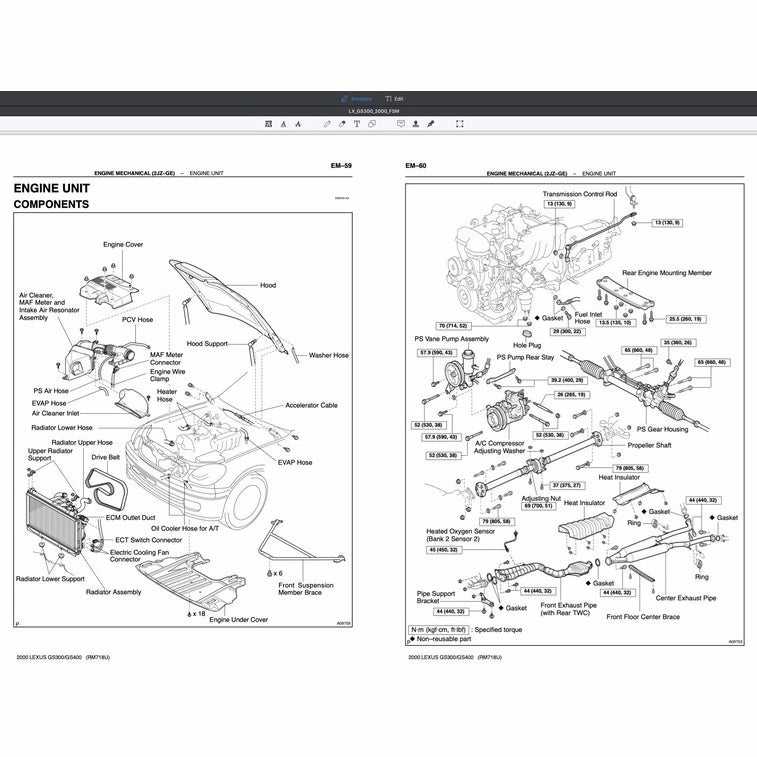 LEXUS GS300 GS400 1997-2005 Full Manual Set – Repair & Maintenance Manual
