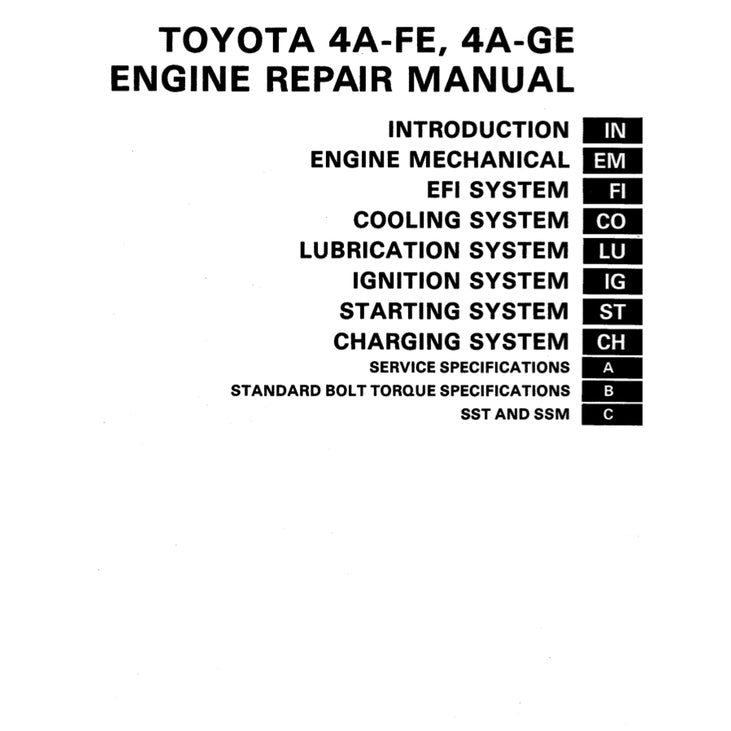 TOYOTA ENGINE 4A-FE / 4A-GE 16V Full Manual Set – SERVICE REPAIR WORKSHOP MANUAL