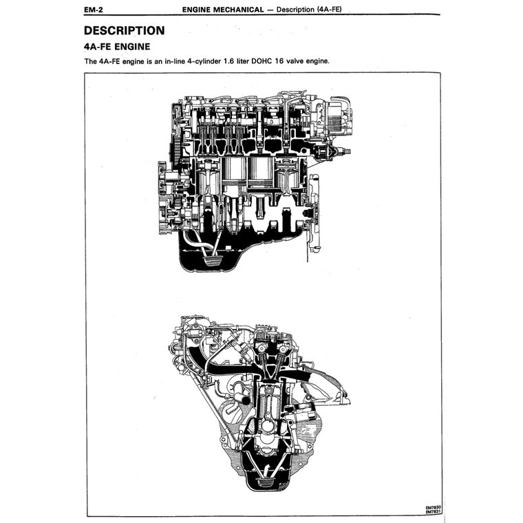 TOYOTA ENGINE 4A-FE / 4A-GE 16V Full Manual Set – SERVICE REPAIR WORKSHOP MANUAL