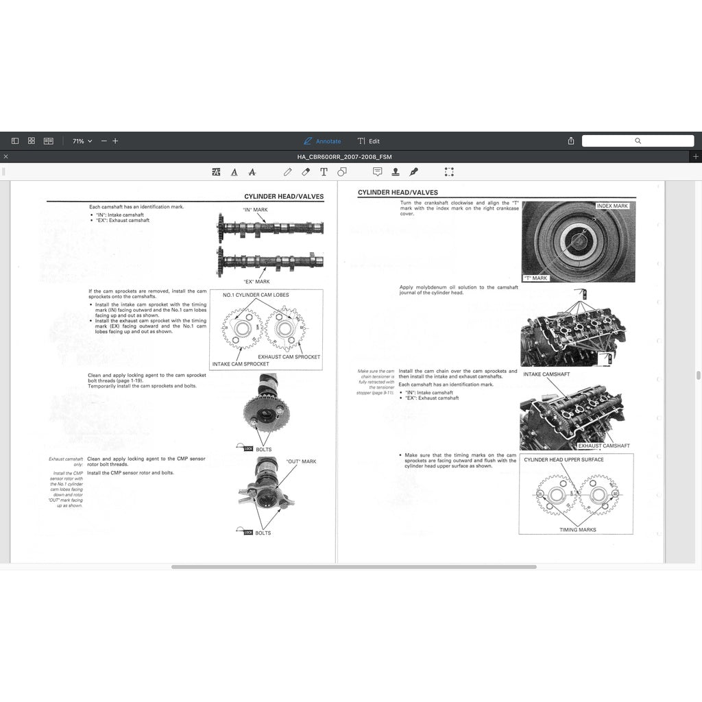 HONDA CBR600RR 2007-2008 Full Manual Set – Repair & Maintenance Manual and Spare Parts Catalog and User Handbook - CBR 600 RR