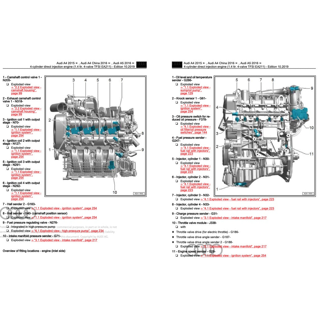 AUDI A4 B9 2016-2024 Full Manual Set – Repair & Maintenance Manual