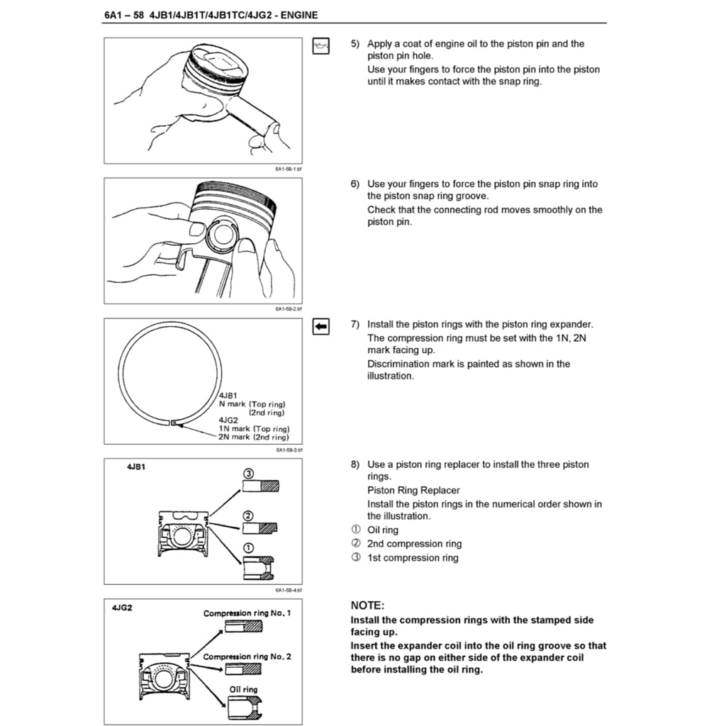 ISUZU ENGINE 4J SERIES B1/B1T/B1TC/G2 Full Manual Set – Repair & Maintenance Manual