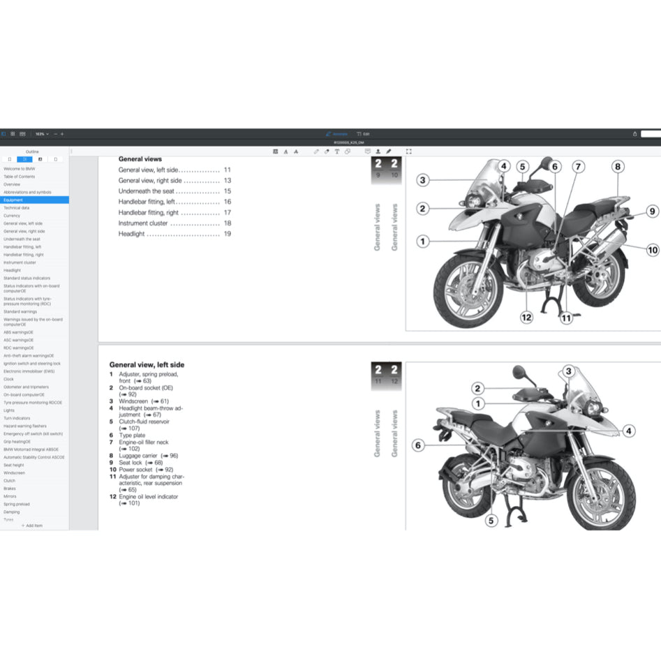 BMW R1200 GS / R1200GS K25 2005-2013 Full Manual Set – Repair & Maintenance Manual and Spare Parts Catalog and User Handbook