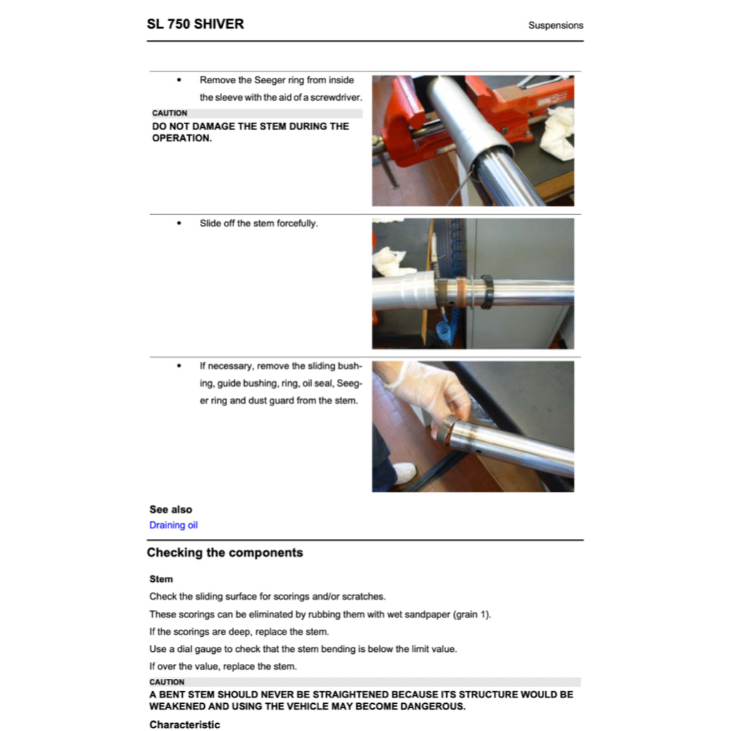 APRILIA SHIVER SL750 2007-2016 Full Manual Set – Repair & Maintenance Manual and Spare Parts Catalog and User Handbook