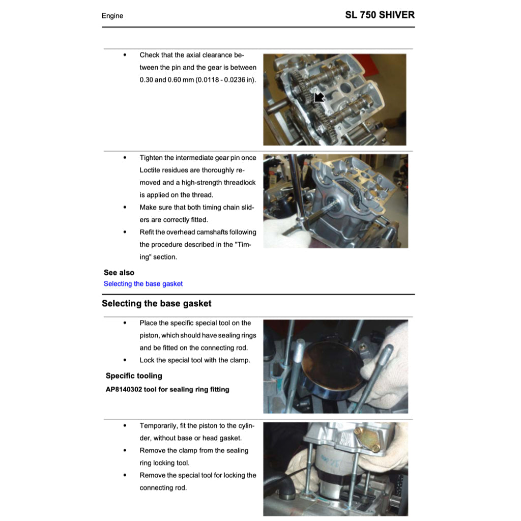 APRILIA SHIVER SL750 2007-2016 Full Manual Set – Repair & Maintenance Manual and Spare Parts Catalog and User Handbook