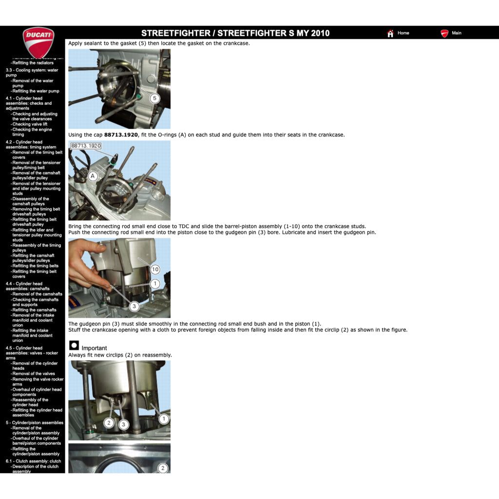 DUCATI STREETFIGHTER/S 1098 / 848 2009-2015 Full Manual Set – Repair & Maintenance Manual and Spare Parts Catalog and User Handbook