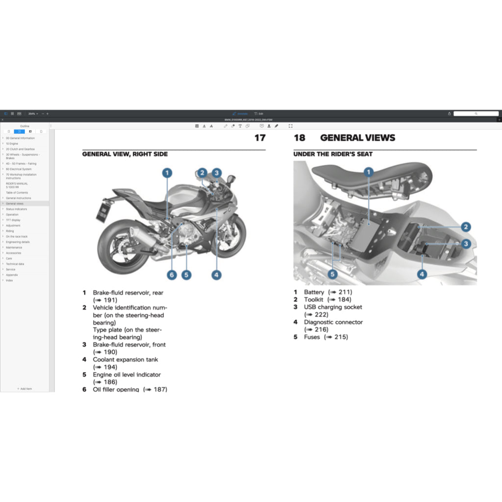 BMW S1000RR K67 2019-2022 Full Manual Set – Repair & Maintenance Manual and User Handbook