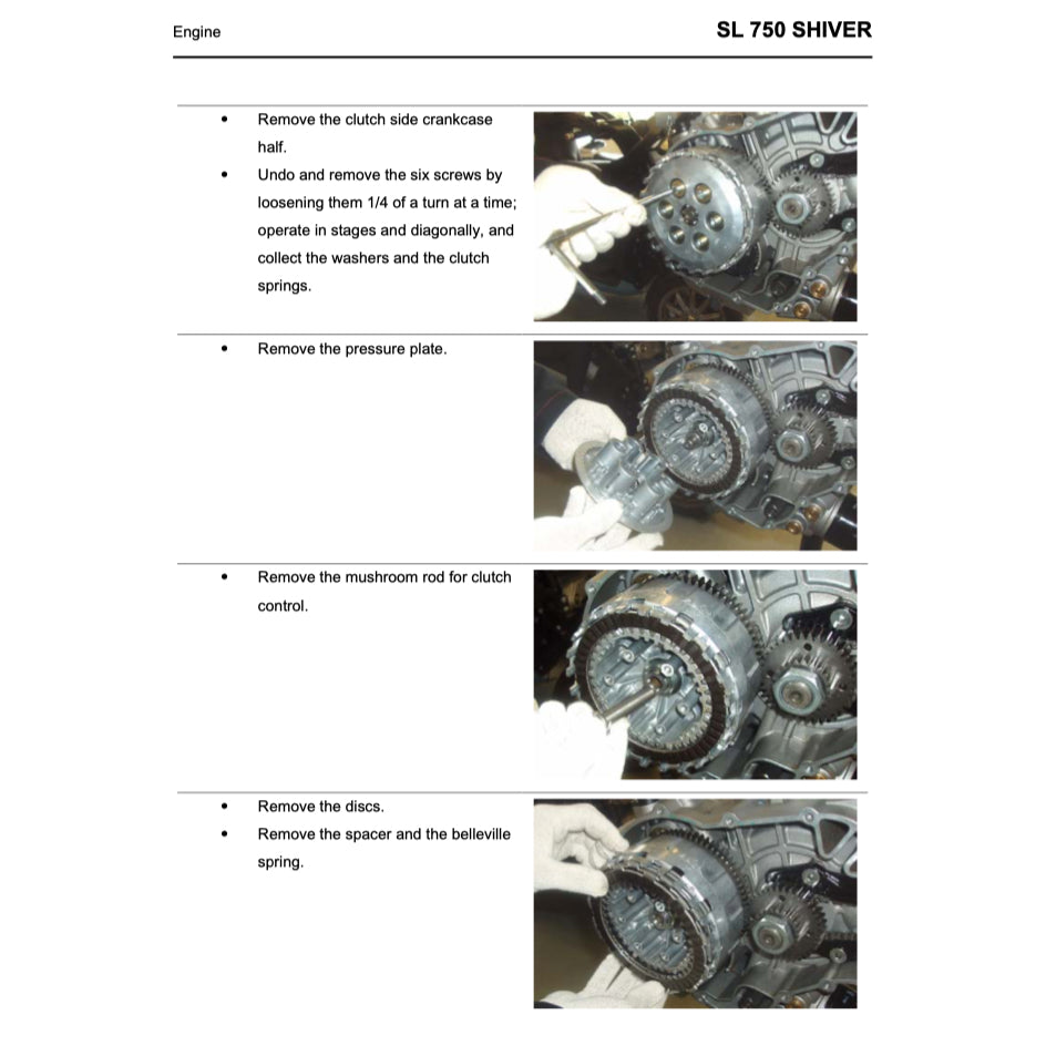 APRILIA SHIVER SL750 2007-2016 Full Manual Set – Repair & Maintenance Manual and Spare Parts Catalog and User Handbook