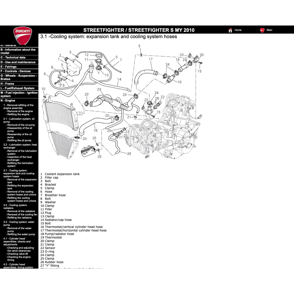 DUCATI STREETFIGHTER/S 1098 / 848 2009-2015 Full Manual Set – Repair & Maintenance Manual and Spare Parts Catalog and User Handbook