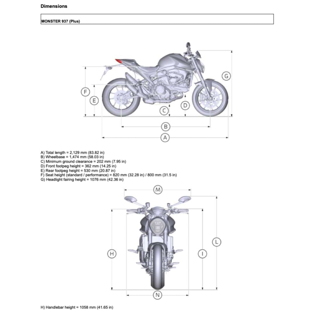 DUCATI MONSTER 937+ 2021+ Full Manual Set – Repair & Maintenance Manual and Spare Parts Catalog and User Handbook