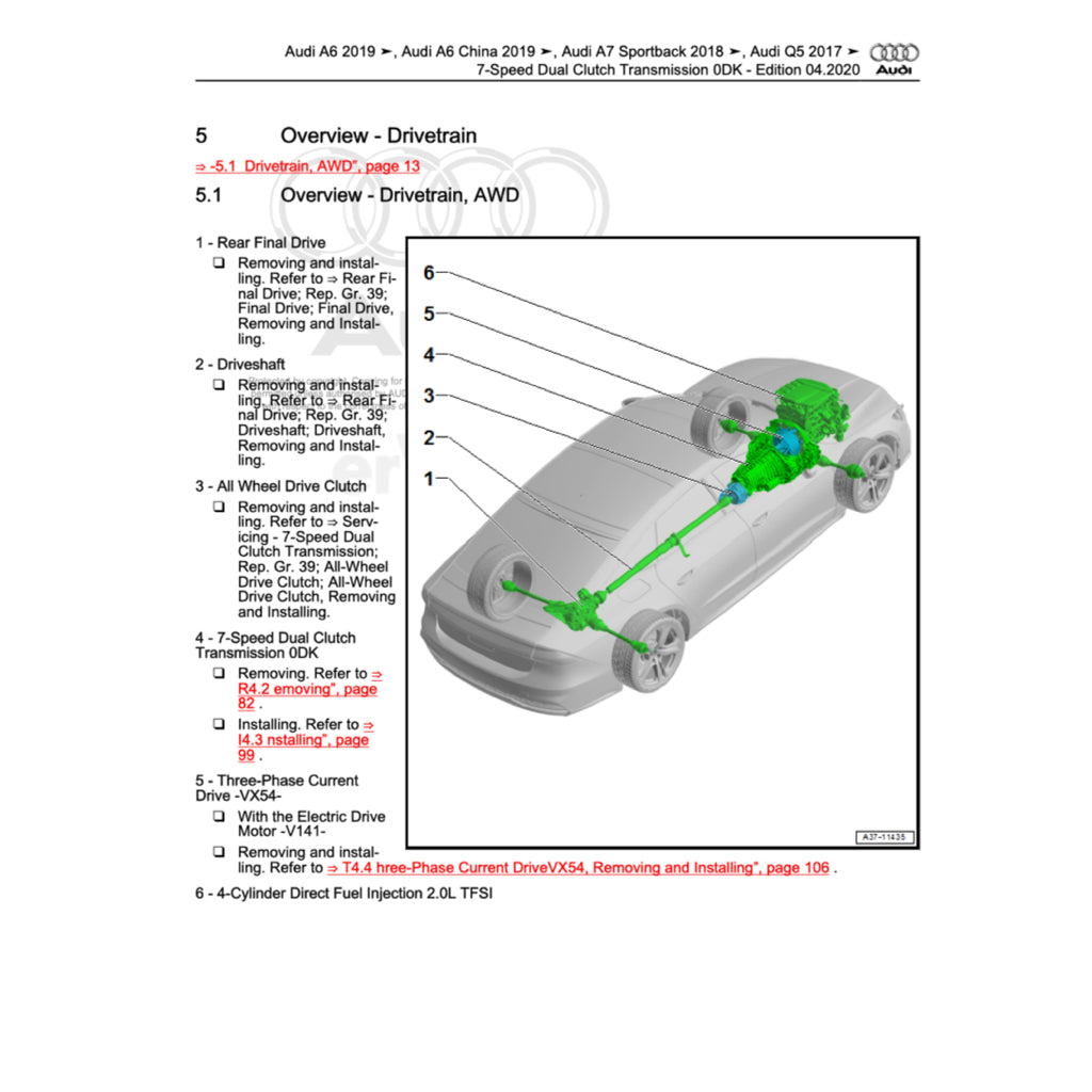 AUDI A7 4K8 2018+ Full Manual Set – Repair & Maintenance Manual