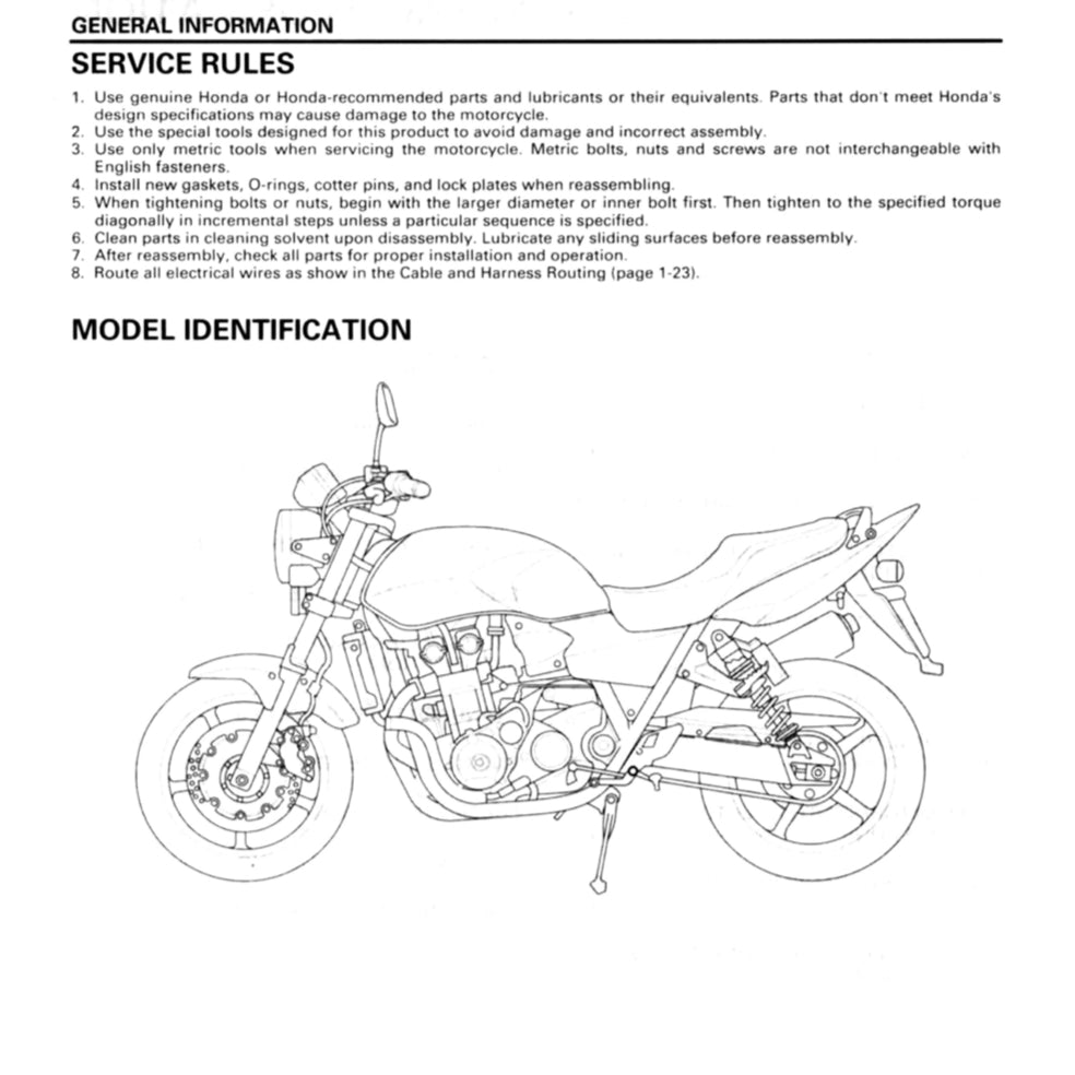 HONDA CB1300F SUPER FOUR SC54 2003-2013 Full Manual Set – Repair & Maintenance Manual and Spare Parts Catalog and User Handbook