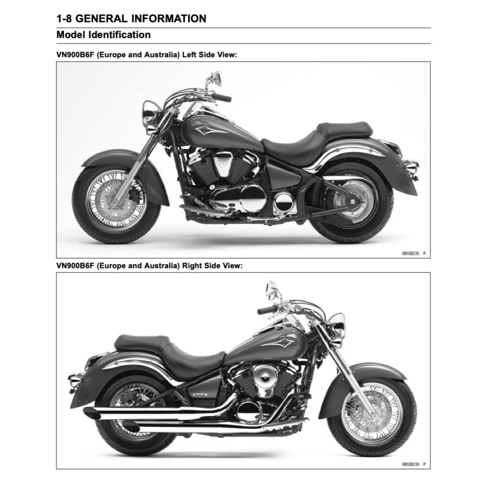 KAWASAKI VULCAN 900 VN900 2006+ Full Manual Set – Repair & Maintenance Manual and Spare Parts Catalog and User Handbook