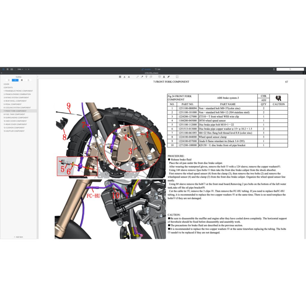 ZONTES ZT155 / ZT310 / ZT350 2021-2023 Full Manual Set – SERVICE MAINTENANCE MANUAL CUM Spare Parts Catalog