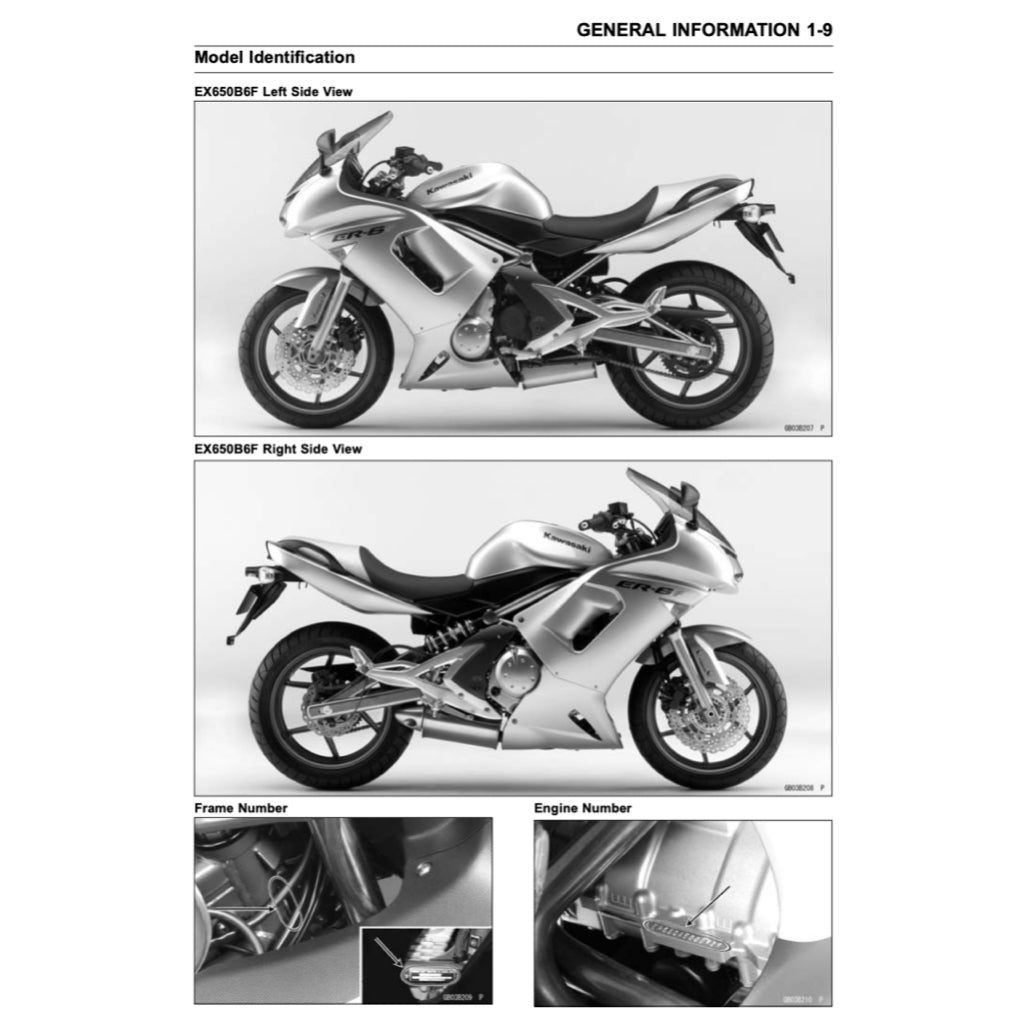 KAWASAKI ER-6f ER6f 2006-2014 Full Manual Set – Repair & Maintenance Manual and User Handbook