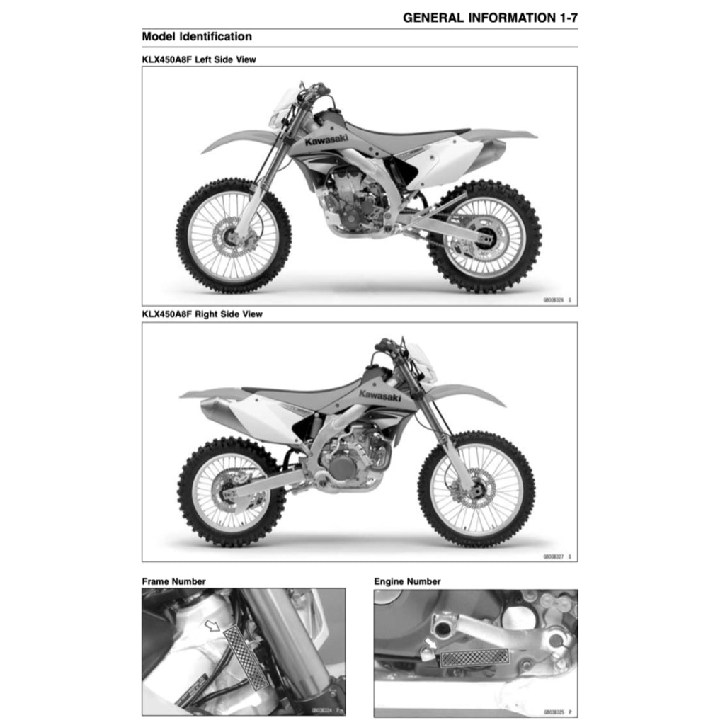 KAWASAKI KLX450R KLX 450R 2008-2016 Full Manual Set – Repair & Maintenance Manual and Spare Parts Catalog andUser Handbook